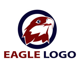 Eagle head in the circle logo vector design