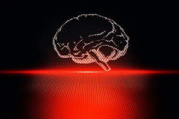 Glowing red brain
