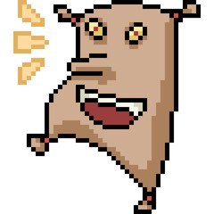 vector pixel art sack happy