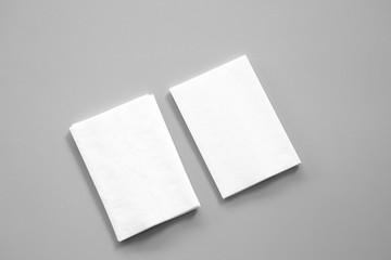 Blank portrait mock-up paper. brochure magazine isolated on gray, changeable background / white...