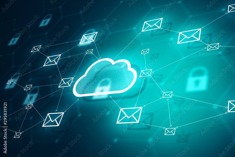 Aufkleber Cloud computing and networking concept