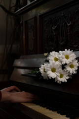 bouquet on the piano