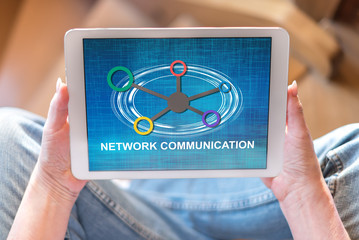 Network communication concept on a tablet