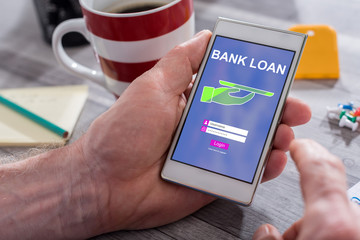 Bank loan concept on a smartphone