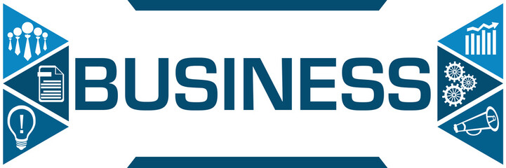 Business Blue Triangles Both Sides Business Symbols 