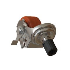 large metal industrial wheel with rubber tire, isolated on white background. 3D rendering of excellent quality in high resolution. It can be enlarged and used as a background or texture.