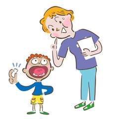 乳歯が抜けたよ！　イラスト