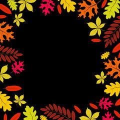 Beautiful autumn leaves frame with copy space vector