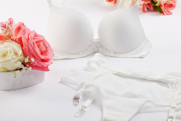 White elegant bra and panties set