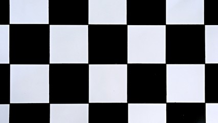 Black And White Checkered Floor Tiles, abstract background, texture