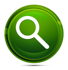 Magnifying glass icon glassy green round button illustration