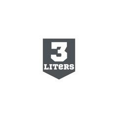 3 Liters l sign (l-mark) estimated volumes milliliters (ml) Vect