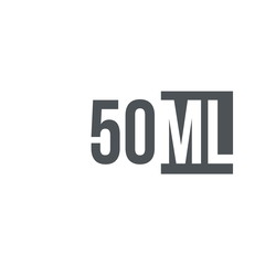 Liter l sign (l-mark) estimated volumes 50 milliliters (ml). Vec