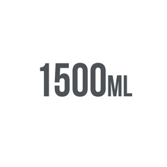 Liter l sign (mark) estimated volumes 1500 milliliters (ml) Vect