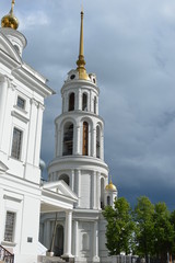 Fototapeta premium The bell tower of the resurrection Cathedral in the town of Shuya, Russia