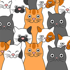 Set of funny cats