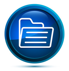 Folder icon elegant blue round button illustration