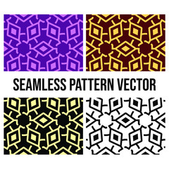 Snowflake seamless pattern with 4 color palette. Abstract wallpaper for wrapping decoration