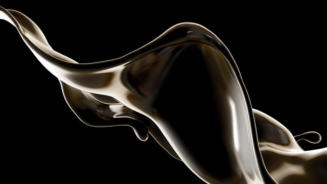 Splash fluid. 3d illustration, 3d rendering.