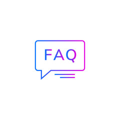 Fototapeta na wymiar FAQ vector icon, help information