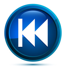 Previous track playlist icon elegant blue round button illustration