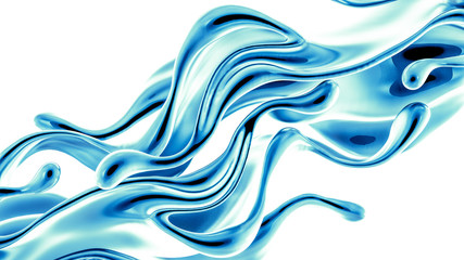 Splash fluid. 3d illustration, 3d rendering.