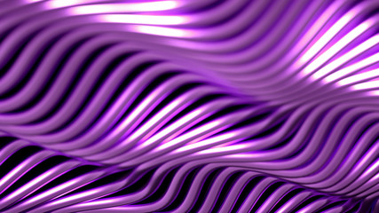 Golden wave background. 3d illustration, 3d rendering.