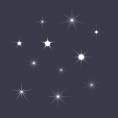 Naklejka premium Twinkling star with sparkle vector icon set. Shiny bright star for decoration symbol set.