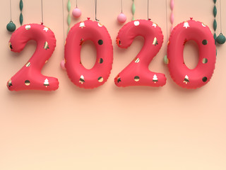 red balloon 2020 3d render type number