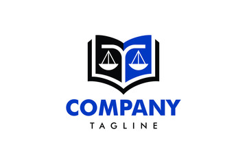 book and legal scales concepts, education law and lawyer logo templates, book scale icon