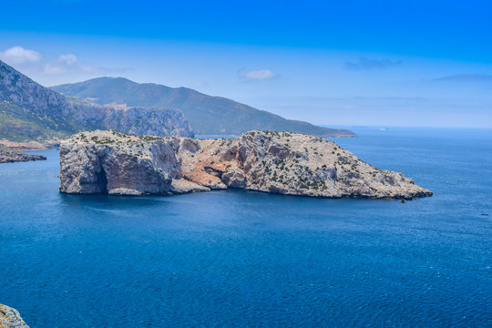 Panoramic View of Isle La&iuml;la, Moroccan Coast Belyounech City, Morocco