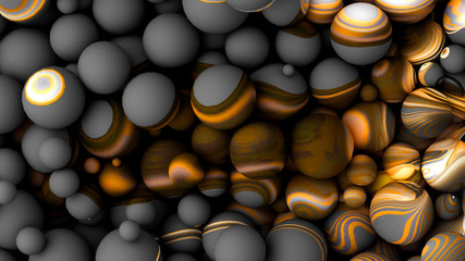 Bright background with a volumetric pattern and print. 3d illustration, 3d rendering.