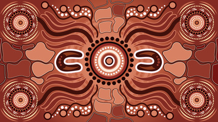 Illustration based on aboriginal style of background.