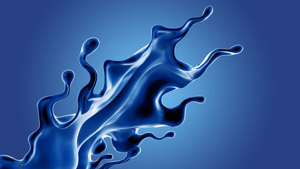 Splash fluid. 3d illustration, 3d rendering.
