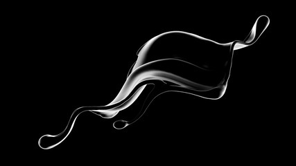 Splash fluid. 3d illustration, 3d rendering.