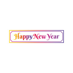 logo design vector template writing happy new year with colorful styles