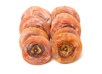 dried persimmon on white background 