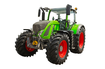 Modern agricultural tractor, front view
