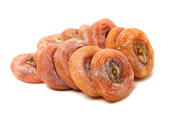 dried persimmon on white background 