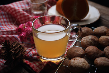 A cup of hot herbal tea