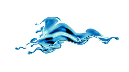 Splash fluid. 3d illustration, 3d rendering.