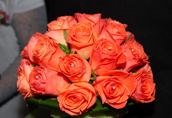 wedding orange bouquet of roses