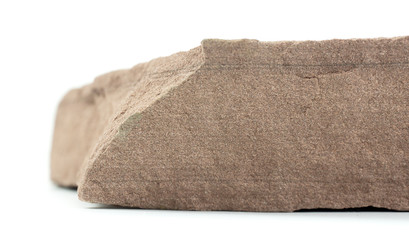 Fototapeta na wymiar Rock Sandstone gravel isolated on White background, Grit texture, construction work, decorate large buildings, Blank for design.