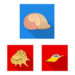 Vector illustration of animal and decoration symbol. Collection of animal and ocean vector icon for stock.