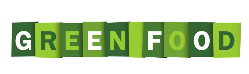 GREEN FOOD green vector typography banner