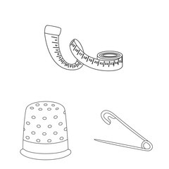 Vector illustration of fashion and tailoring icon. Set of fashion and textile vector icon for stock.