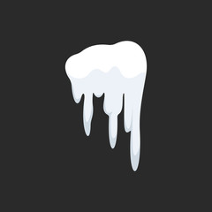 Vector icicle illustration in cartoon style. Snow and ice frame.