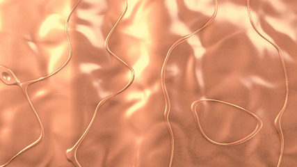 Luxury elegant metal gold background. 3d illustration, 3d rendering.