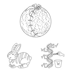 Vector design of genetic and science sign. Collection of genetic and organic stock vector illustration.