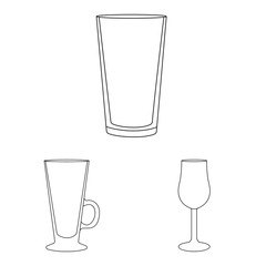 Isolated object of dishes and container icon. Set of dishes and glassware stock symbol for web.